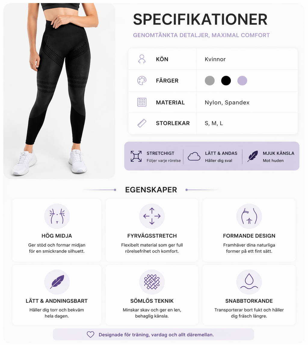 Högmidjade sculpt leggings – formar & lyfter