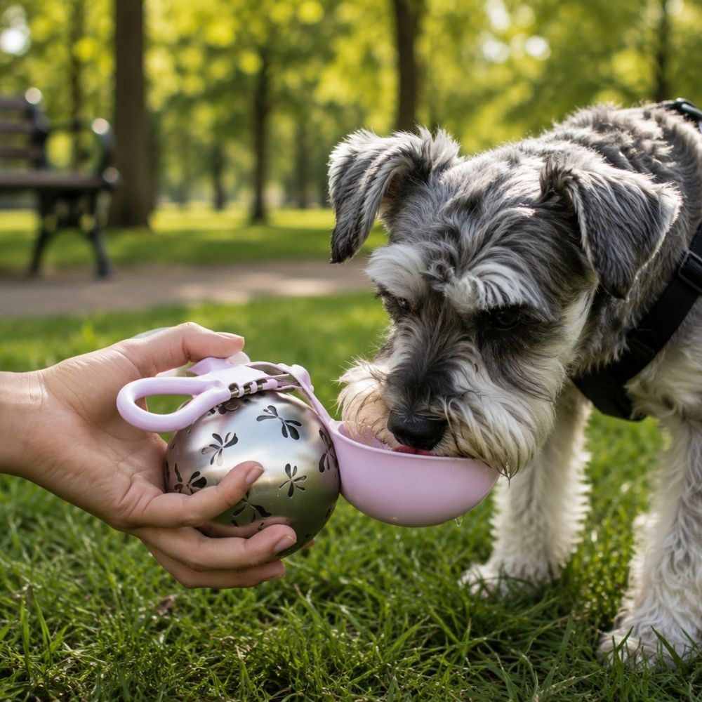 Praktisk 2-i-1 Vattenflaska för Hund – Kompakt & Hygienisk🐾